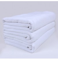 Super Large Premium Hotel Cut Pile Cotton Bath Towels 32/2S 35x71 inch White